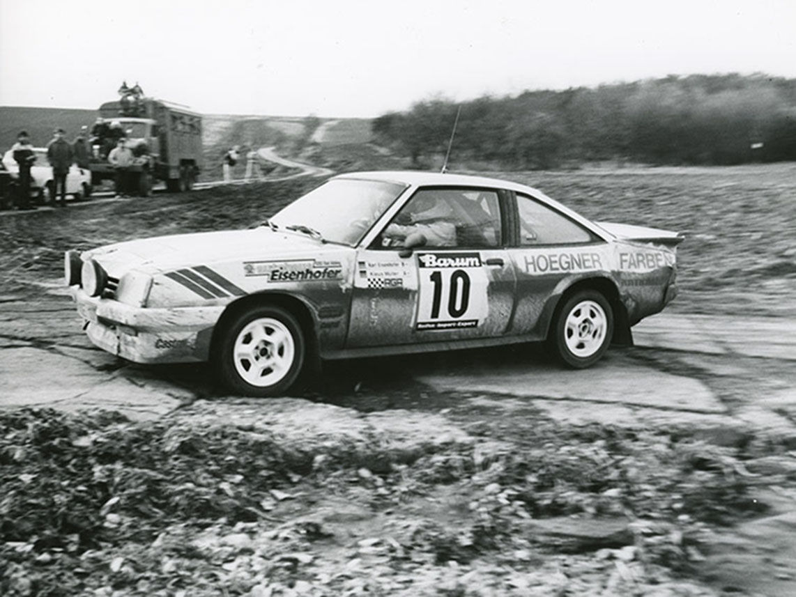 Old car on rallye in 1986